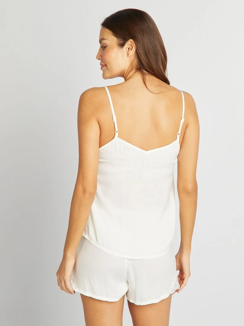 Ensemble pyjama débardeur + short   2 pièces   blanc