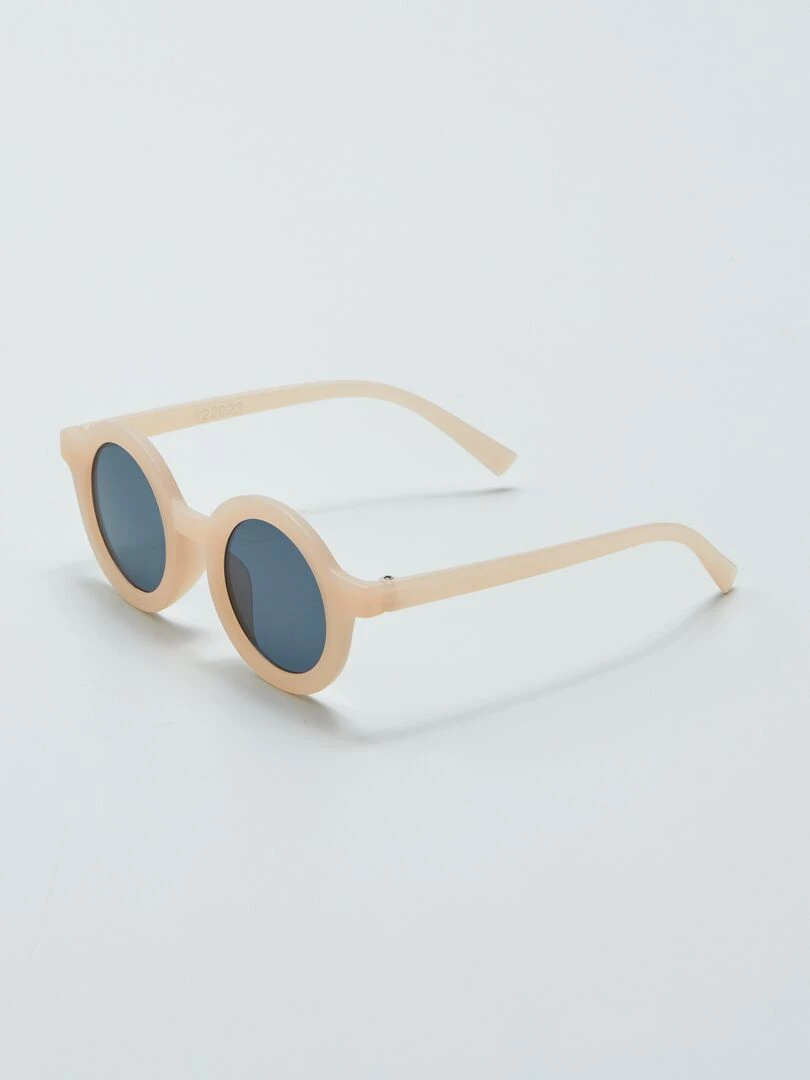 Lunettes de soleil ronde beige