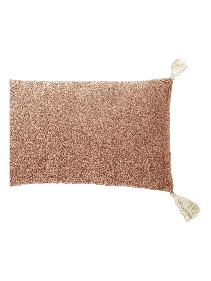 Coussin bouclette 'Deko&co' Rose clair