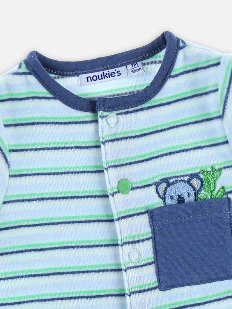 Pyjama dors bien en velours rayé    Noukie's   Bleu