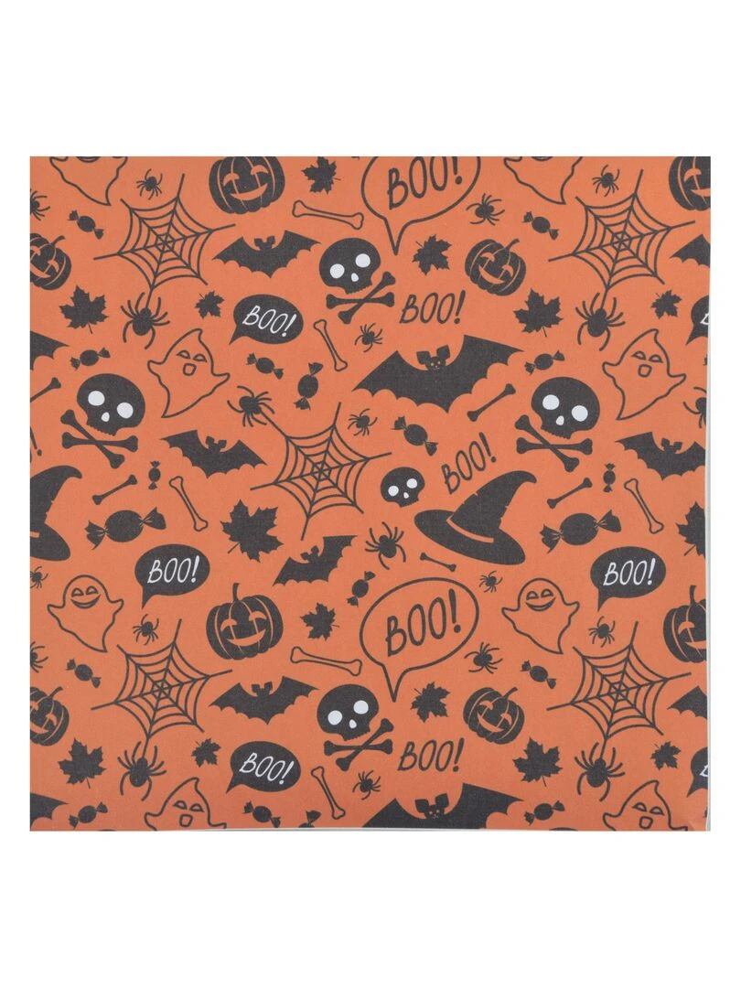 Lot de 20 serviettes en papier Motif halloween orange Orange