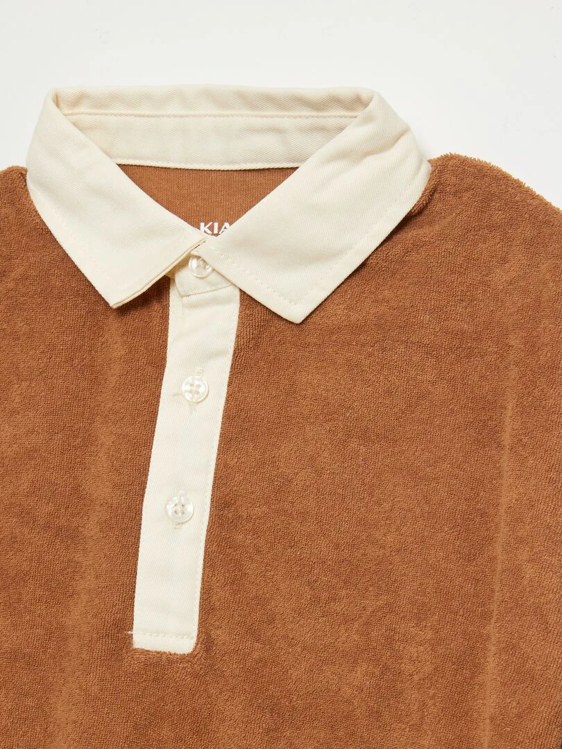 Polo style rugby Marron