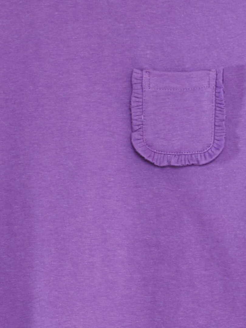 T shirt uni avec poche Violet