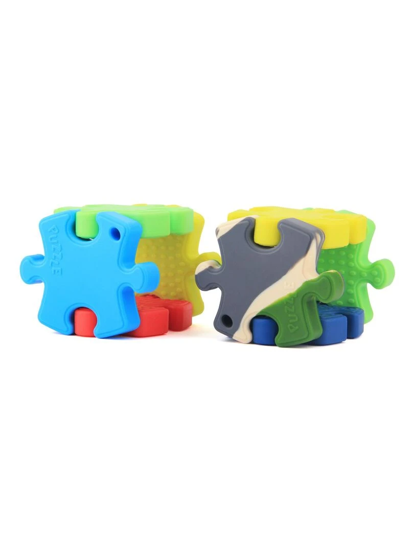 Jouet de Dentition Educatif Puzzle Vert foncé