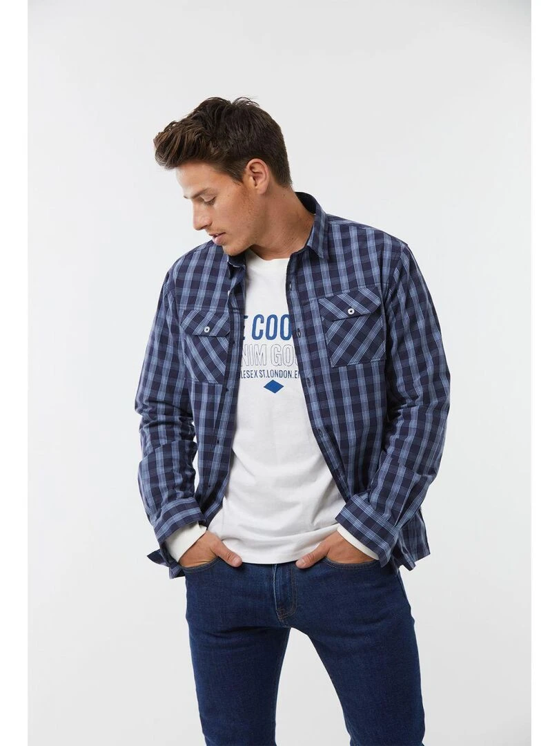 Lee Cooper   Chemise manches longues coton  DEOXY   Bleu marine