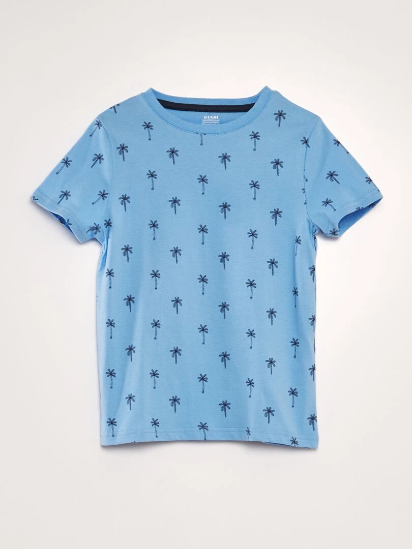 T shirt imprimé Bleu palm