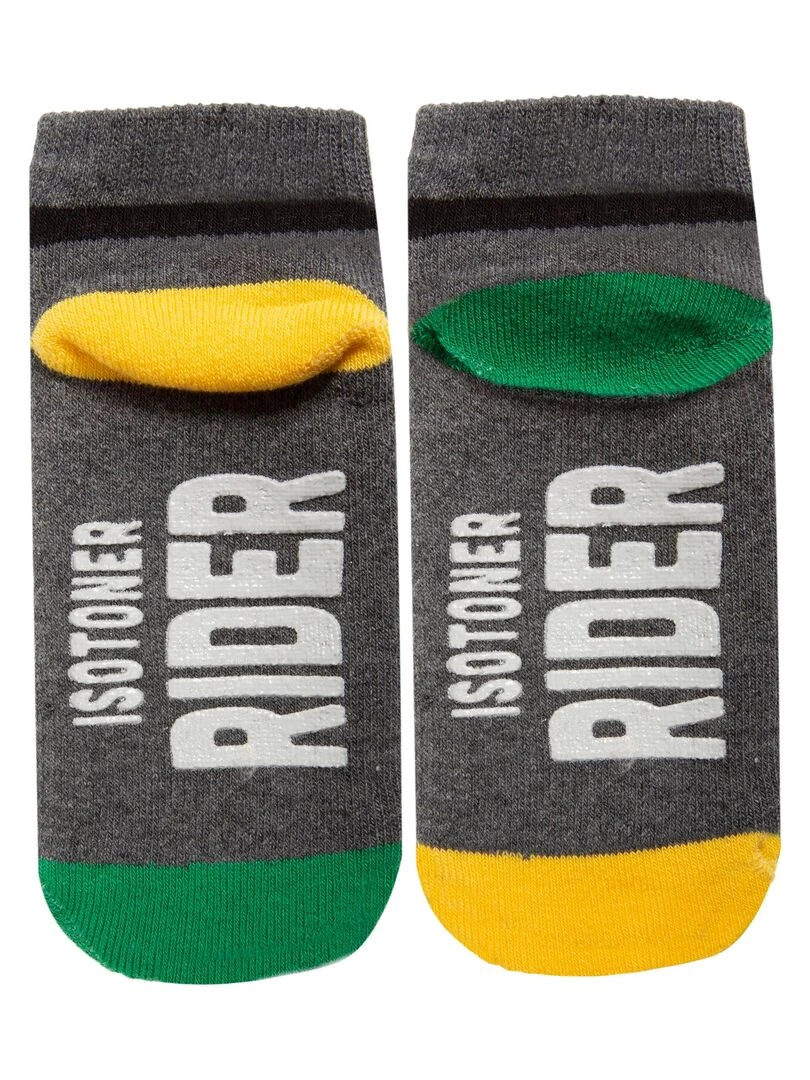 Chaussettes antidérapantes Enfant Moto 19/26   Gris