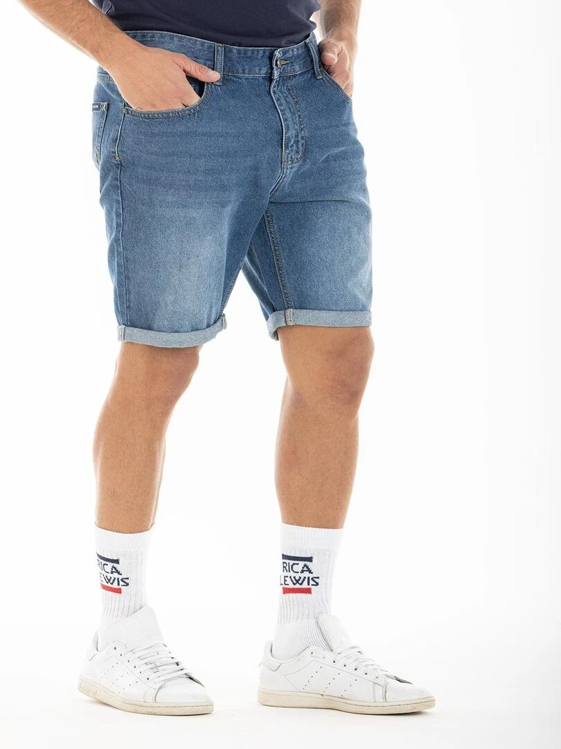 Bermuda coupe relax denim léger brossé AXL 'Rica Lewis' Bleu