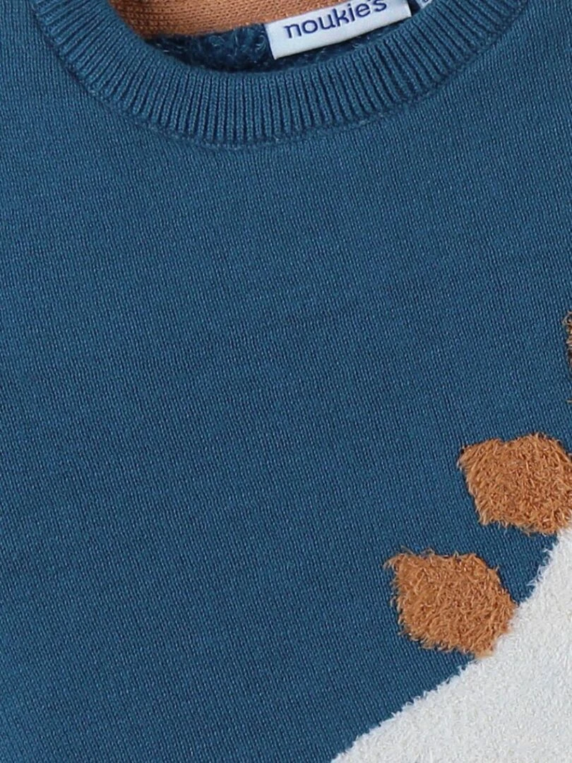 Pull dino en tricot  canard   Noukie's   Bleu
