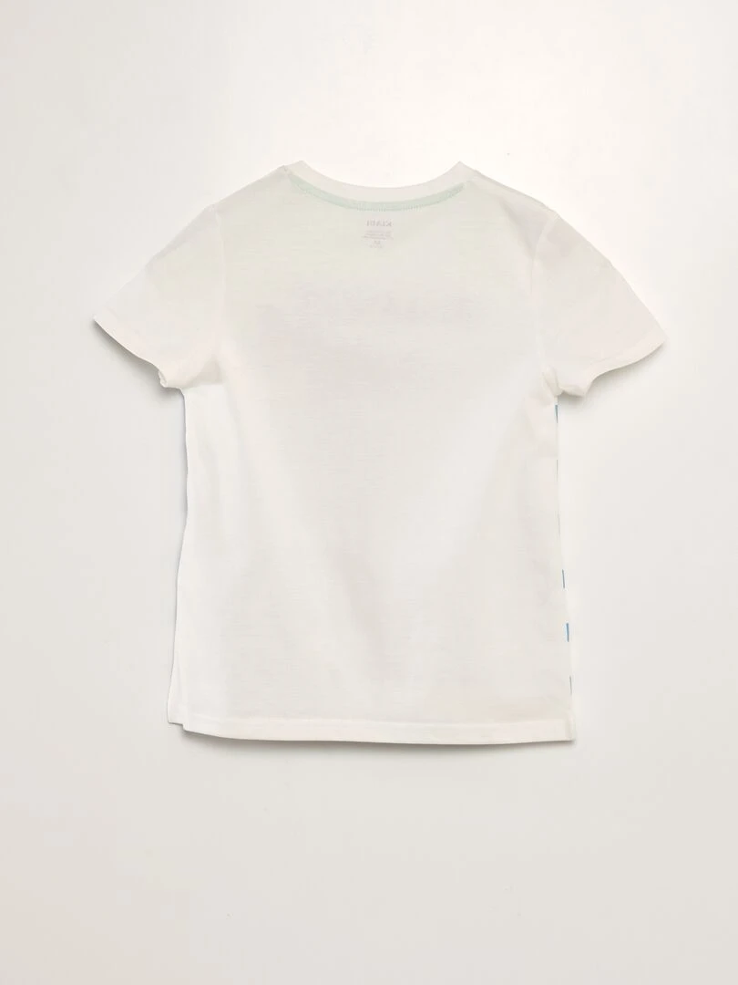 T shirt animé en maille bouclette   Bleu
