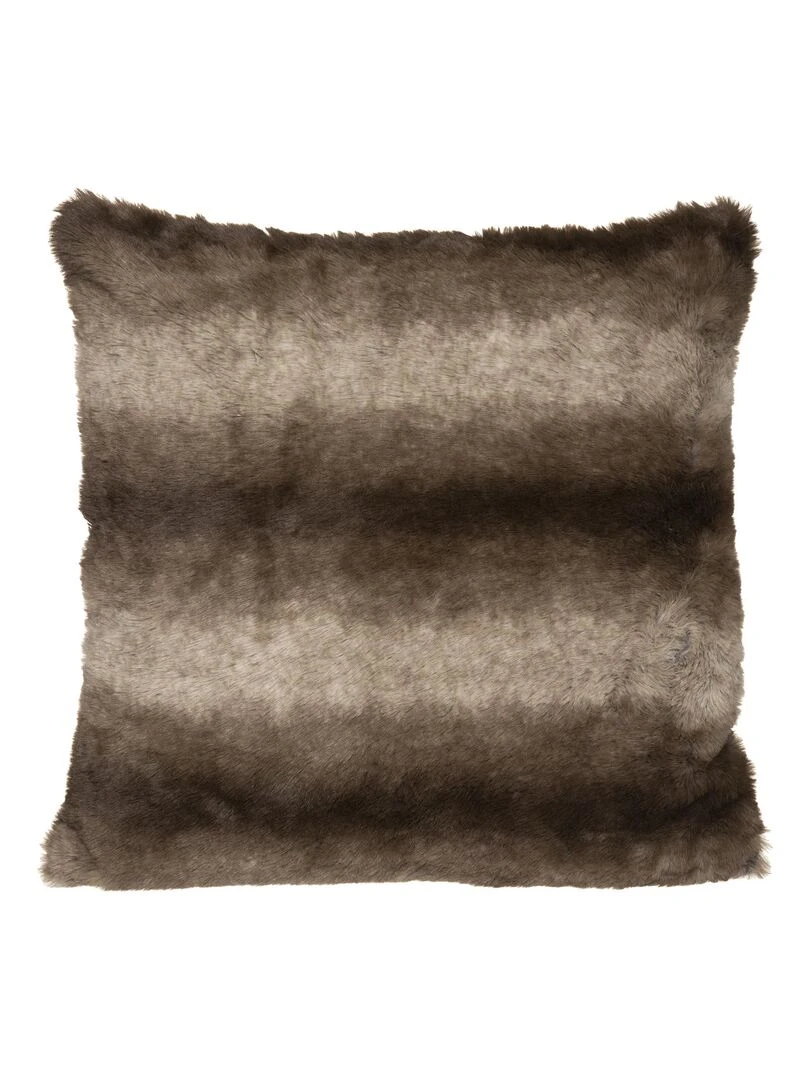 Coussin en imitation fourrure Effet grizzly Marron clair