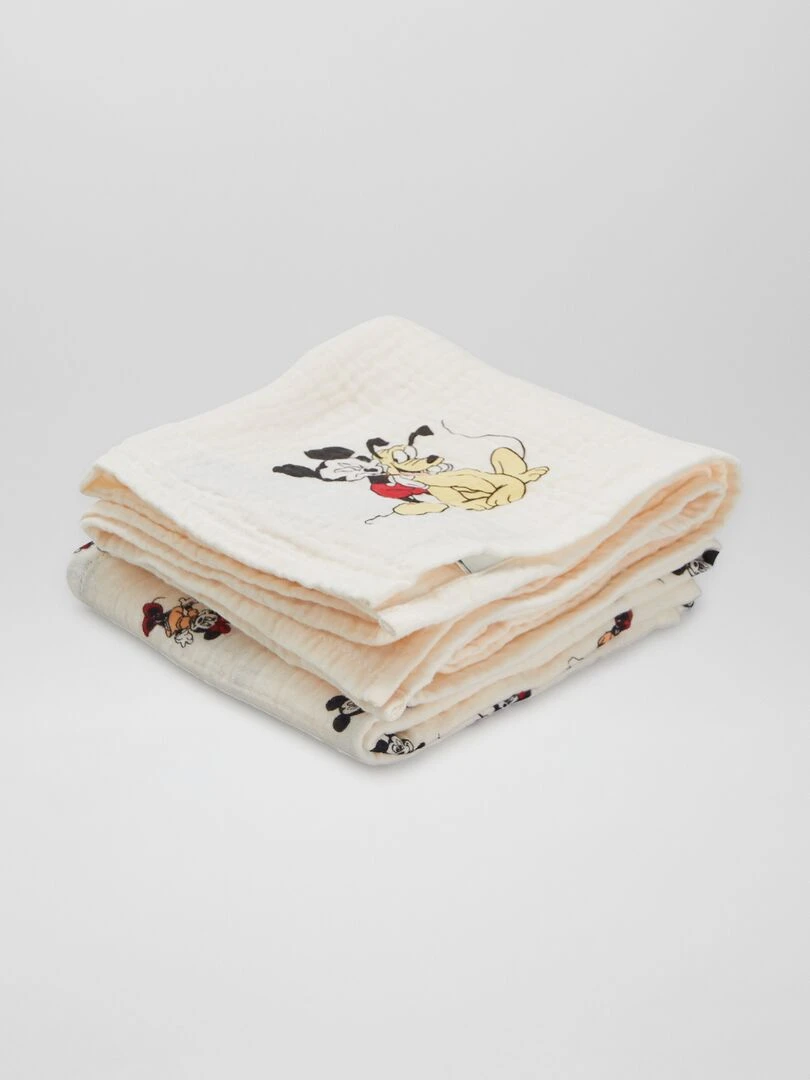 Lot de 2 langes 'Mickey' 'Disney' Beige / Mickey