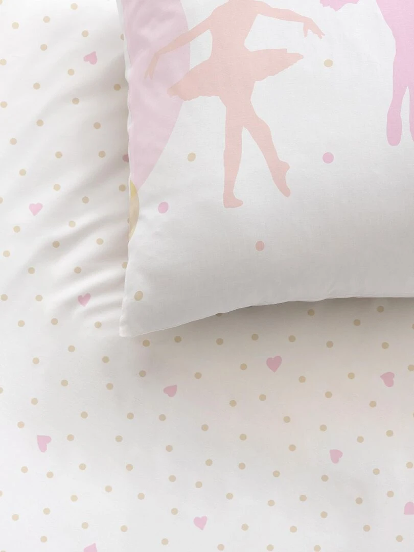 Parure de lit imprimée 100% Coton  OPERA   Blanc Rose