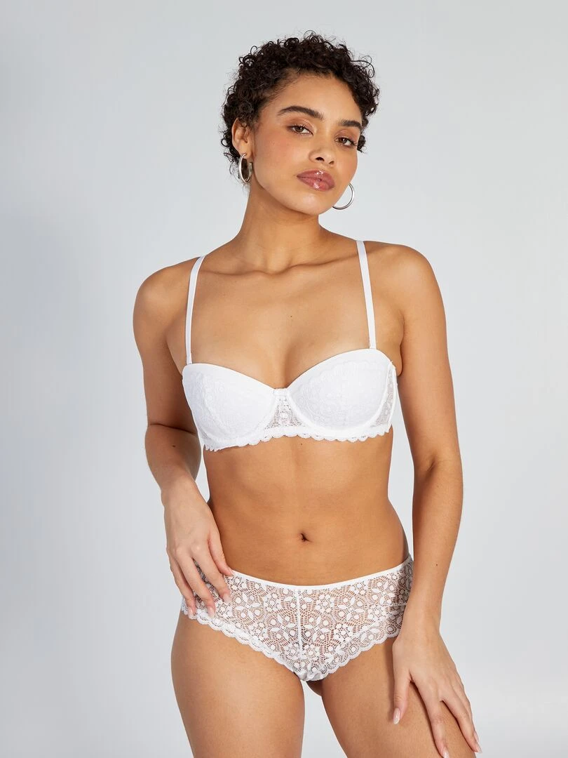 Shorty tout dentelle   Blanc