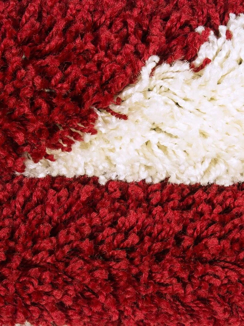 Tapis enfant tapis rond Ø 120cm SHAGGY FOOT Rouge OEKO TEX idéal pour Salon Rouge