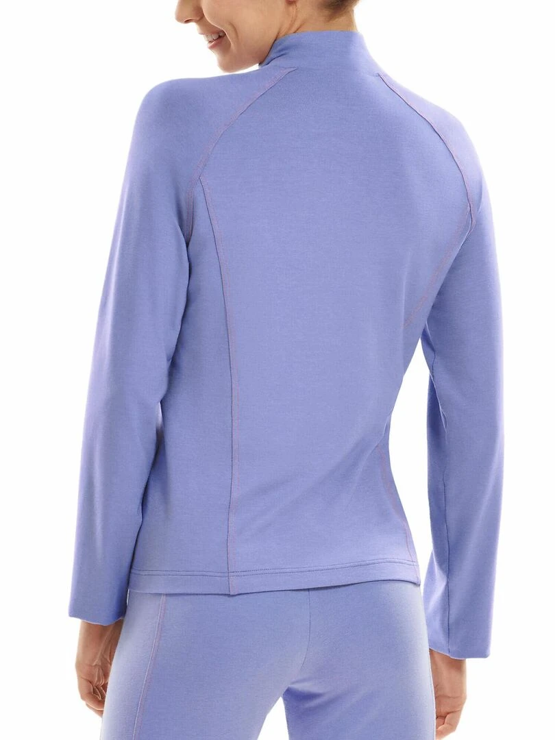 Top zippé manches longues Youthful Violet