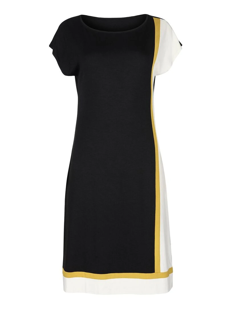 Robe estivale manches courtes Saint Tropez   Noir