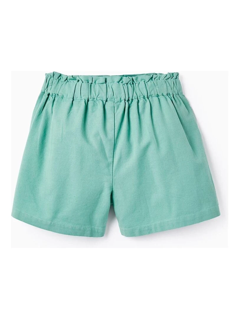 Short En Lin Pour Fille Vert