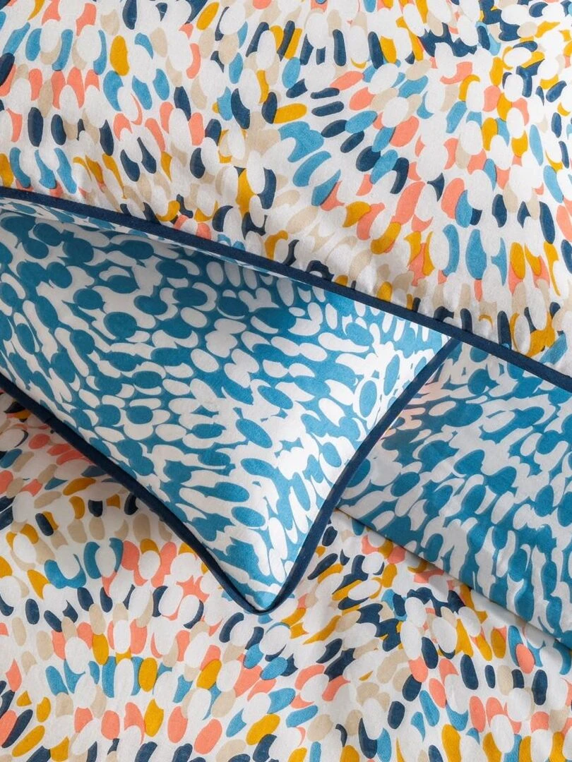 Future Home Parure de lit 2 personnes en coton 57 fils imprimé multico Multicolore