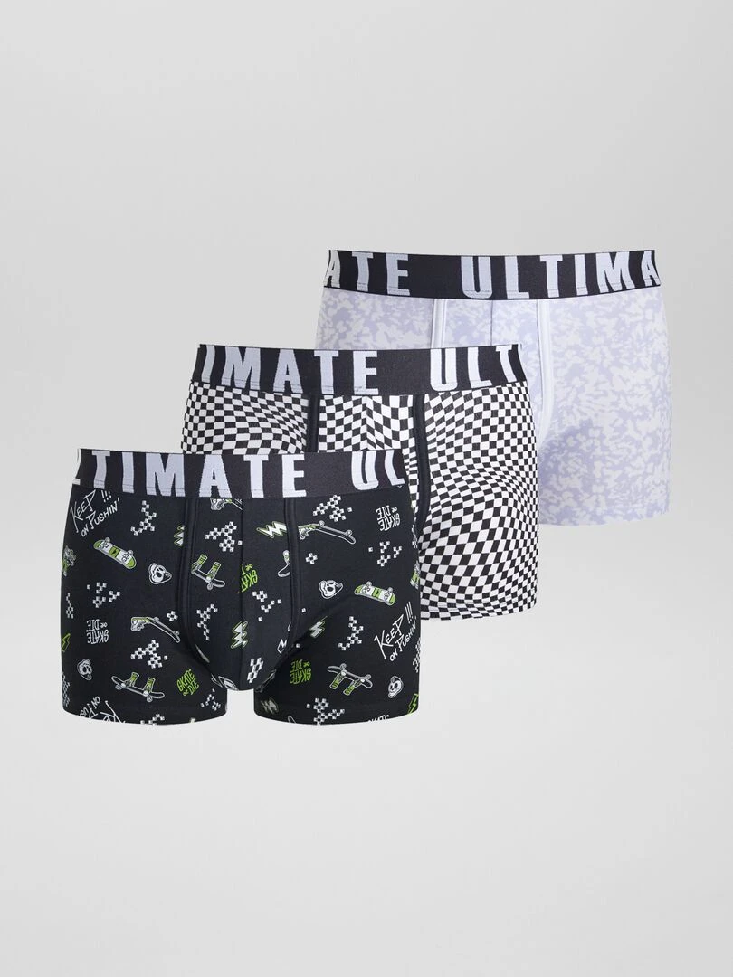 Lot de 3 boxers fantaisie Noir/violet