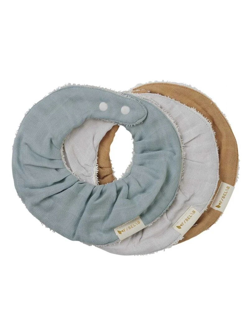 Ruffle Bib Galaxy 3 pack Cottage Blue One Size Bleu