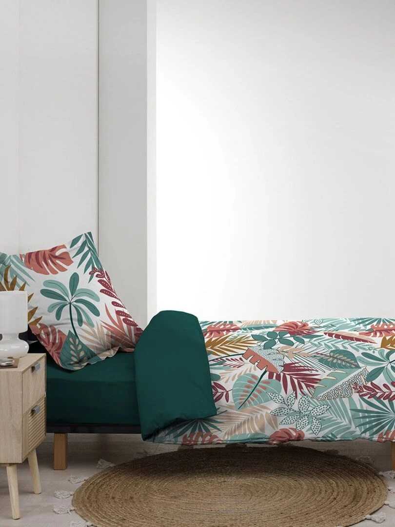 Housse de couette 140x200 + taie Jacala coton   Blanc