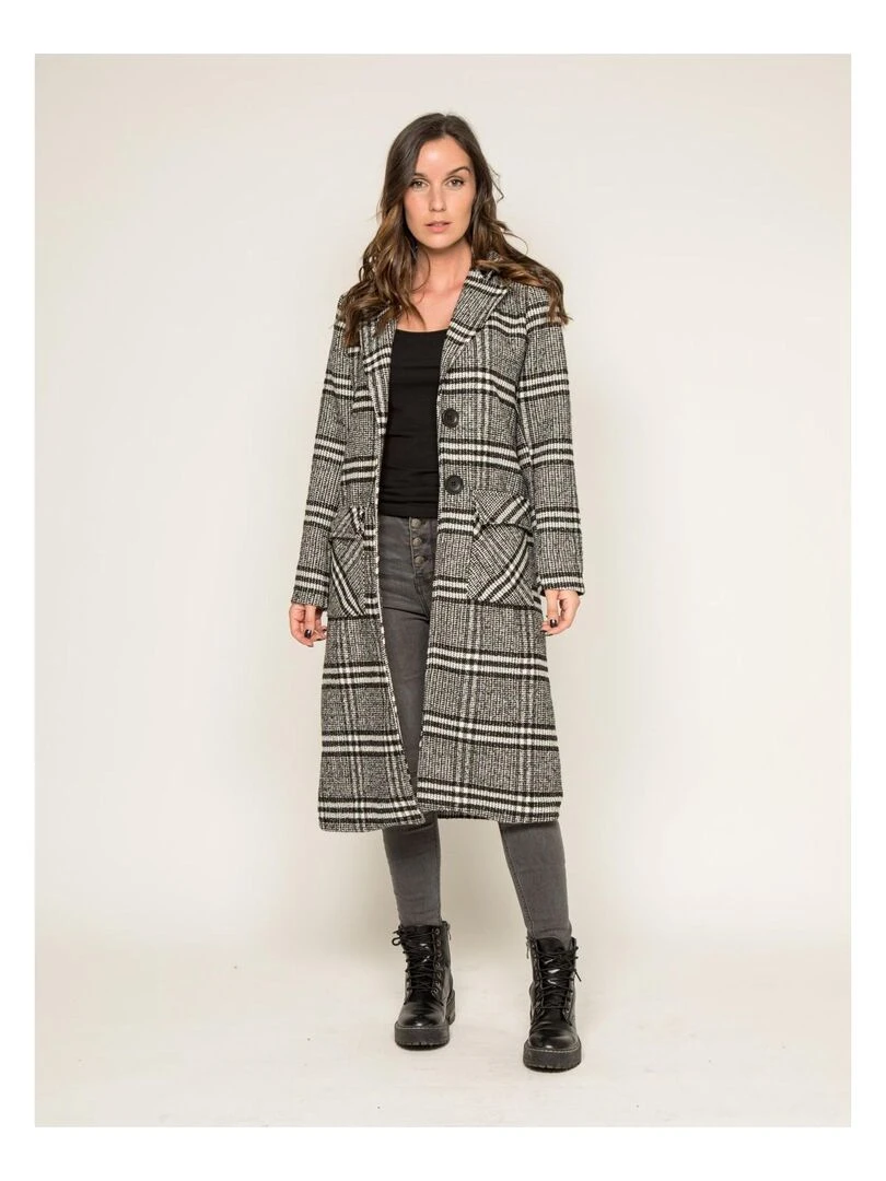 Manteau pardessus jacquard UTAWA   Noir
