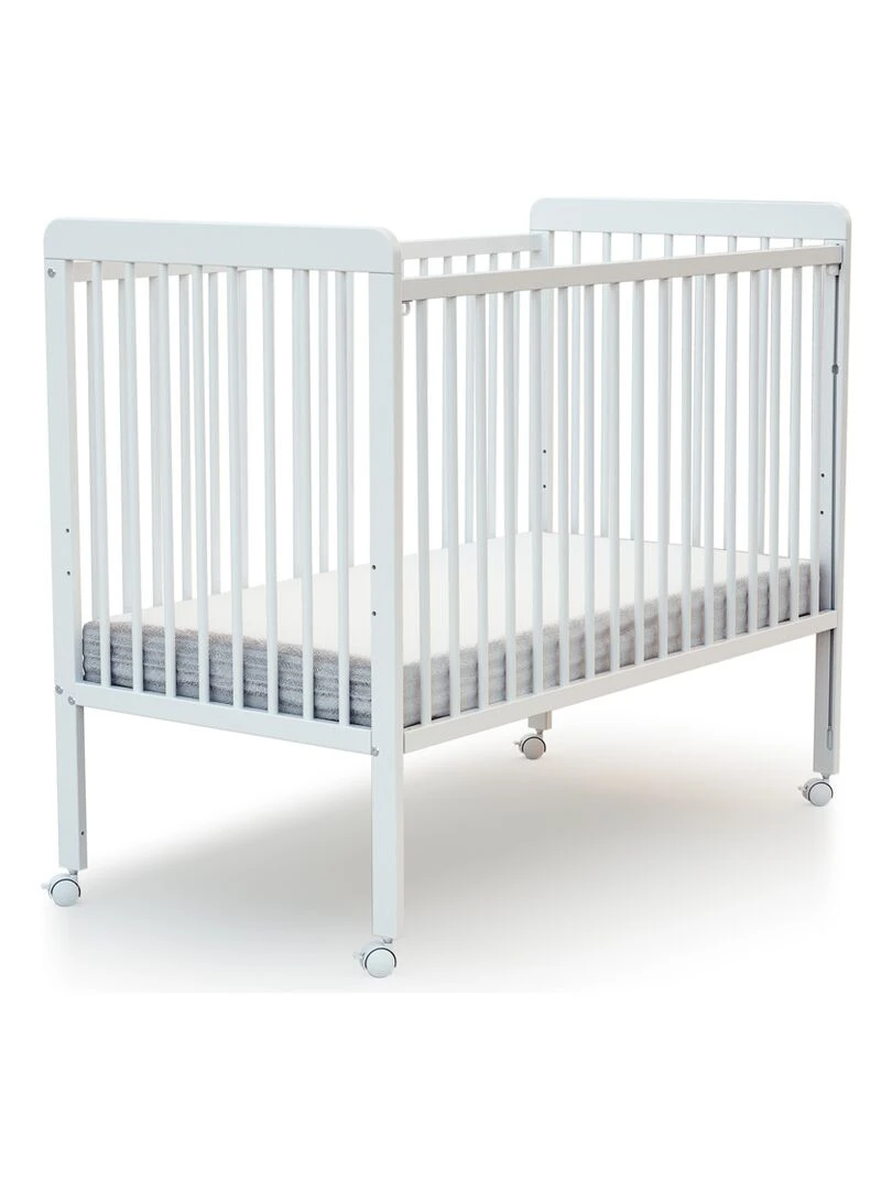 AT4    Lit bébé coulissant ESSENTIEL en bois   Blanc