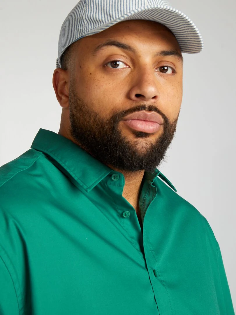 Chemise en popeline manches courtes   Vert