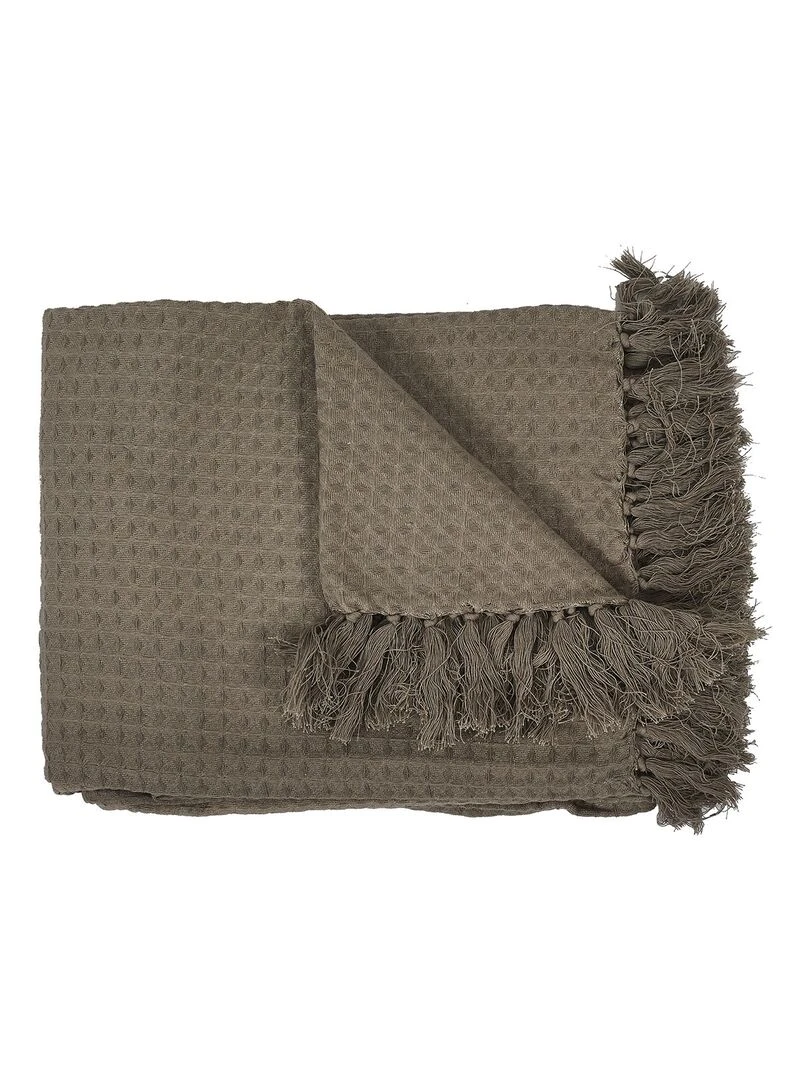 Jeté de canapé gaufré 170x250 cm taupe Beige