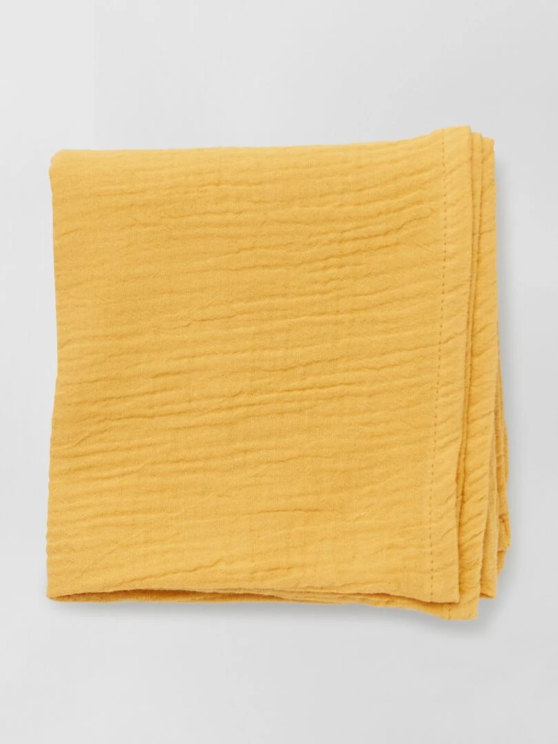 Lot de 3 langes en gaze de coton   Jaune moutarde