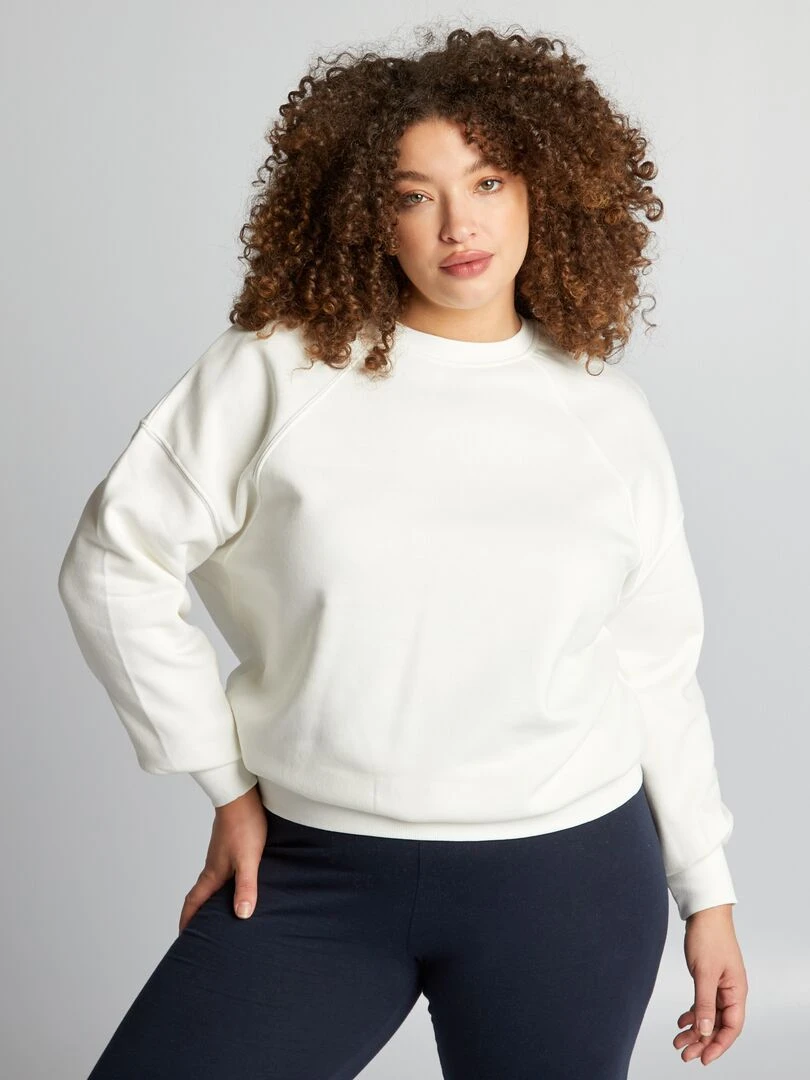 Sweat oversize en molleton blanc
