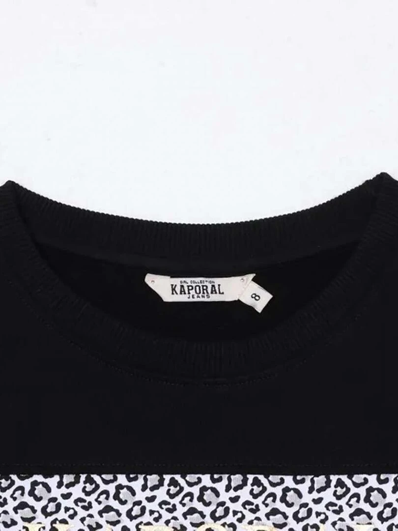 KAPORAL   Sweat coton fantaisie droite   Noir