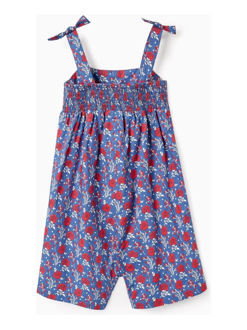 Salopette Florale à Bretelles En Coton Pour Fille PICASSO Bleu