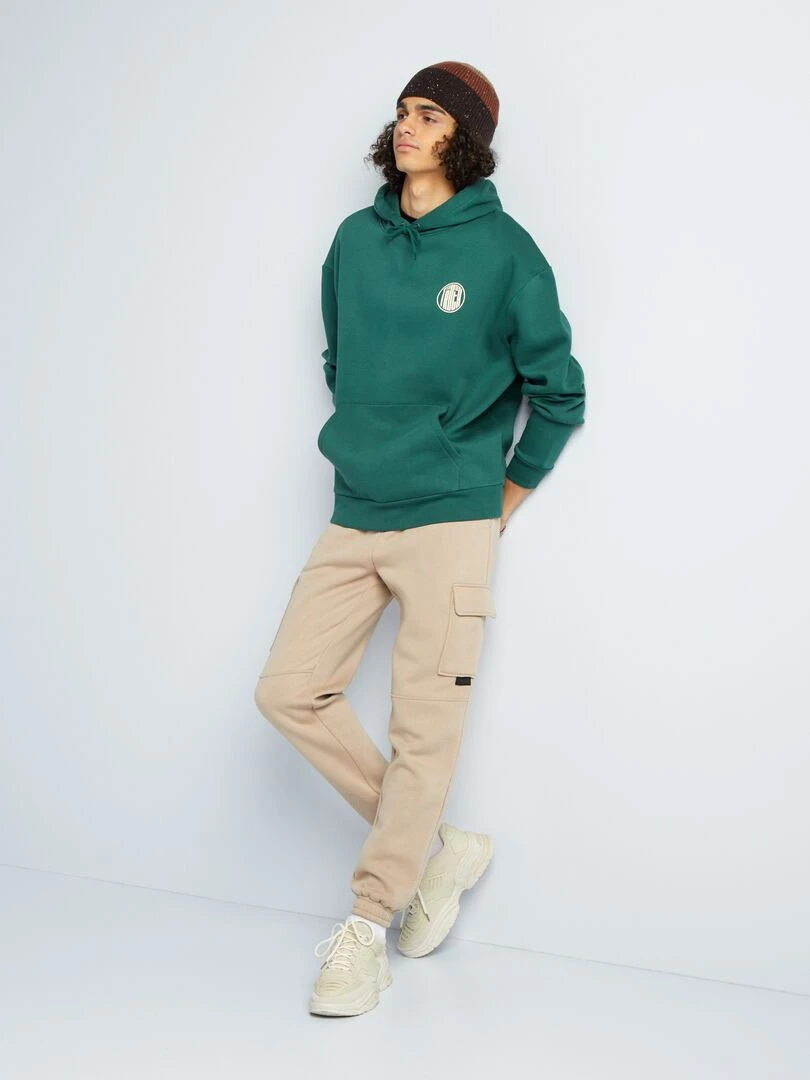 Sweat à capuche à motifs Vert