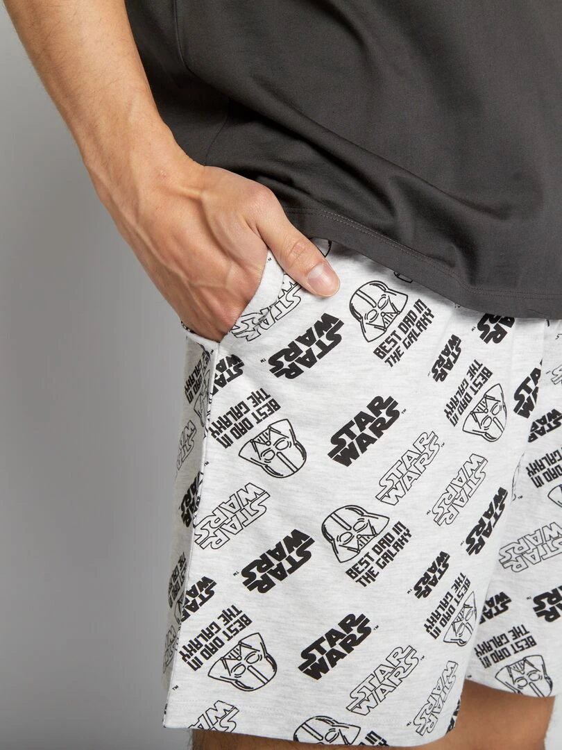 Pyjama court 'Star Wars' en jersey   2 pièces   Gris/noir