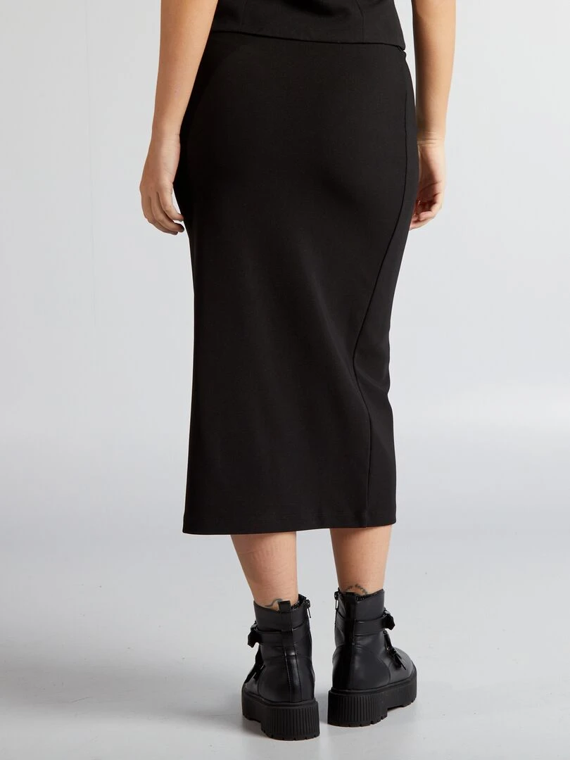 Jupe midi avec fentes   noir