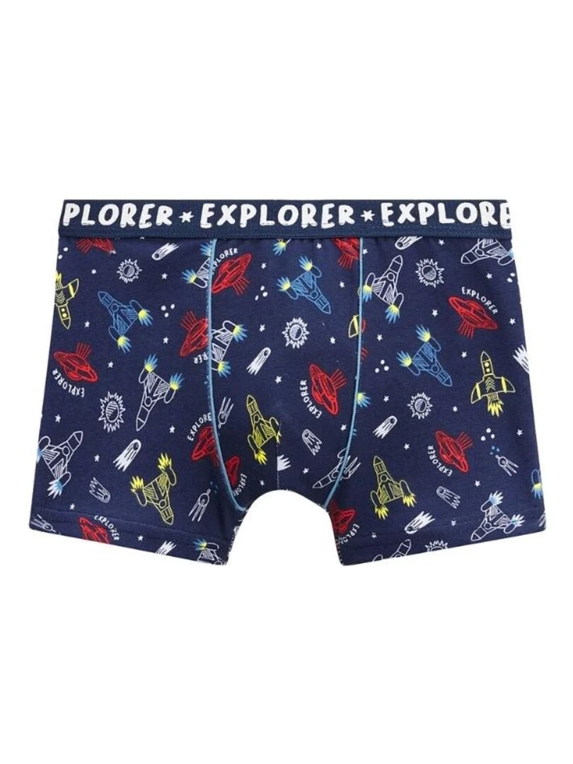 Lot de 2 boxers garçon Spatial   Bleu