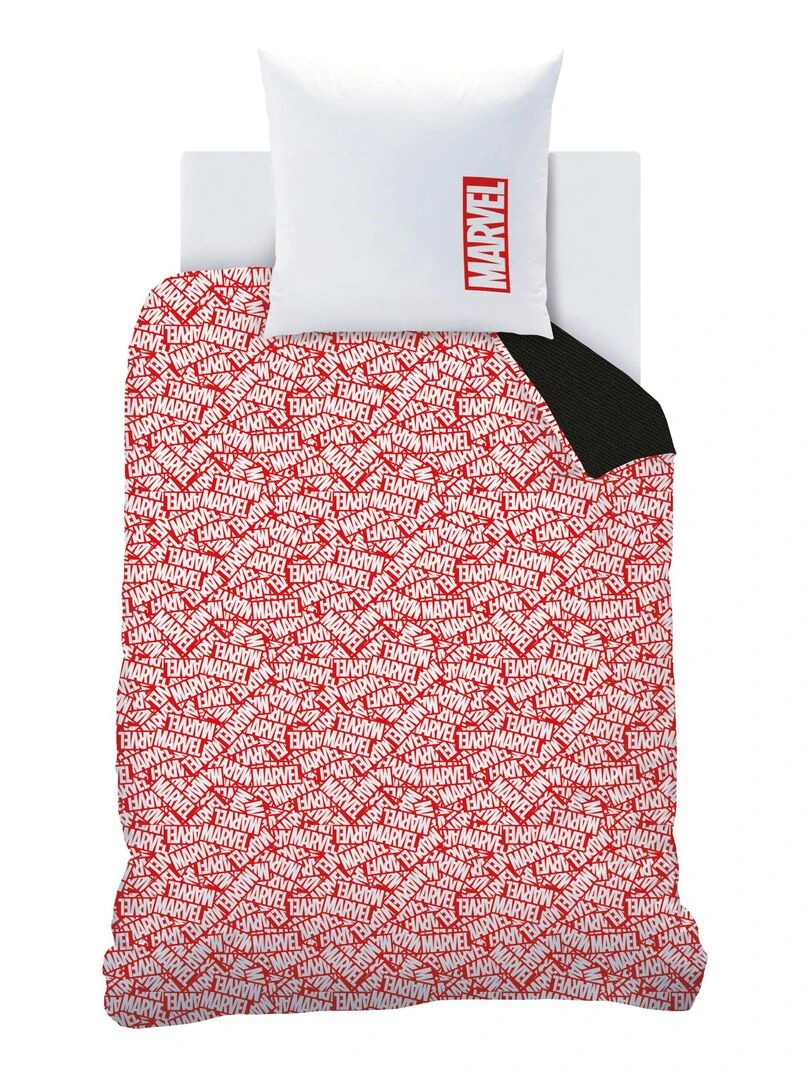 Parure de lit imprimée 100% coton  MARVEL HOME IDENTITY   Noir Rouge