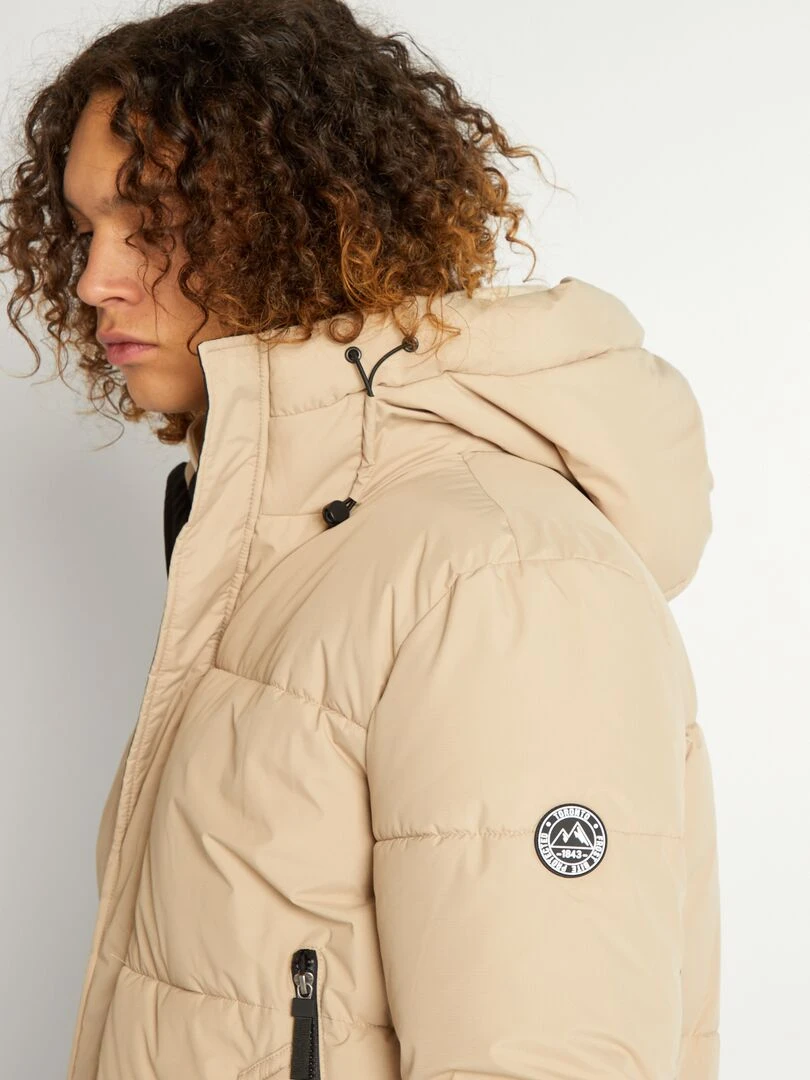 Doudoune à capuche en ripstop   BEIGE