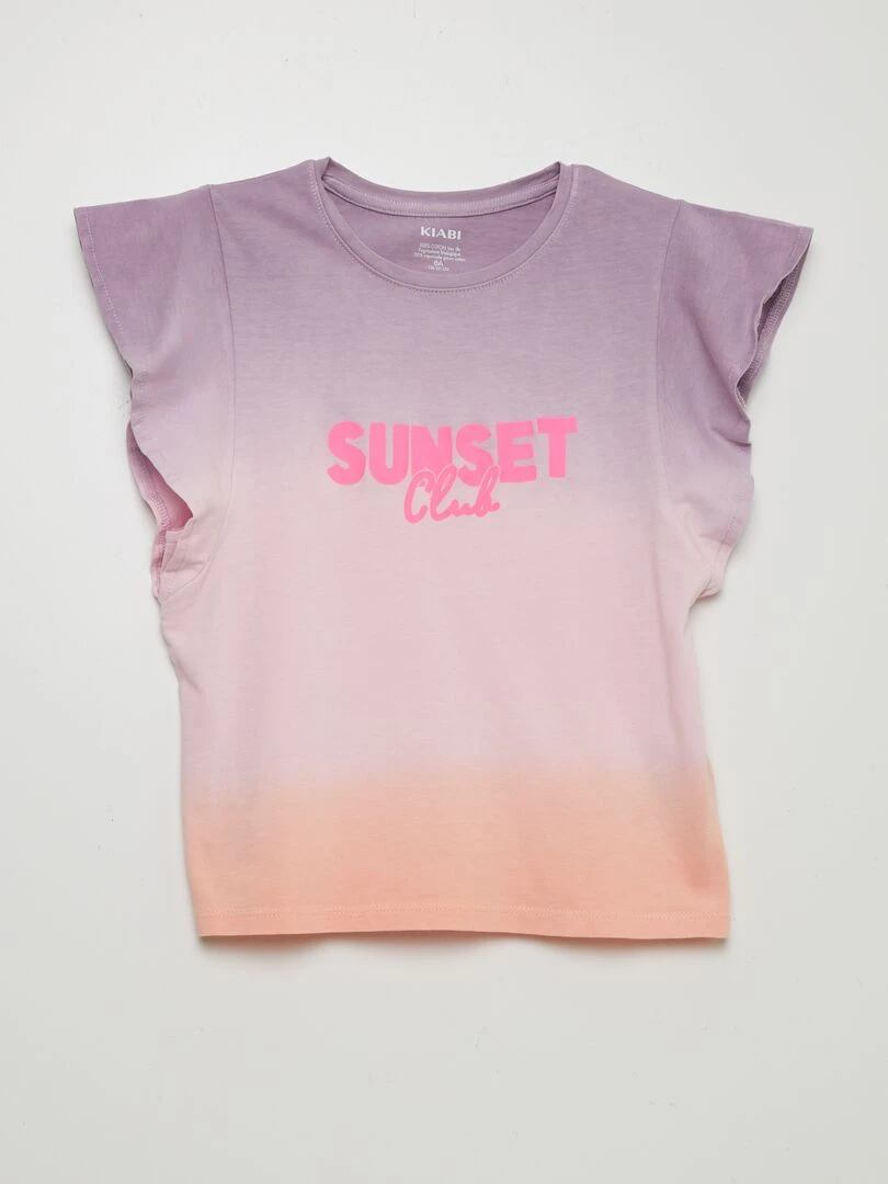 T shirt en maille jersey tie and dye Violet