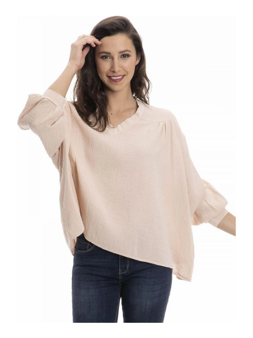 Chemisier col tunisien CHILA   Gérard Pasquier   Rose