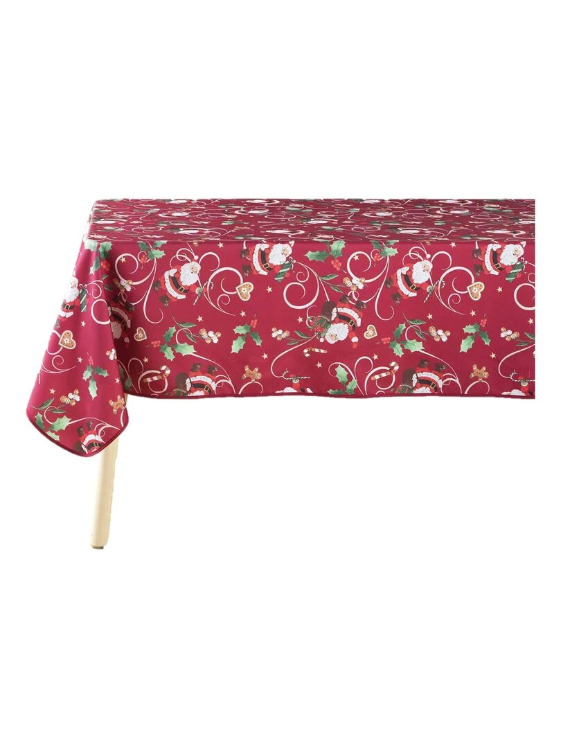 Nappe polyester Collection Pere Noel enchante Rouge