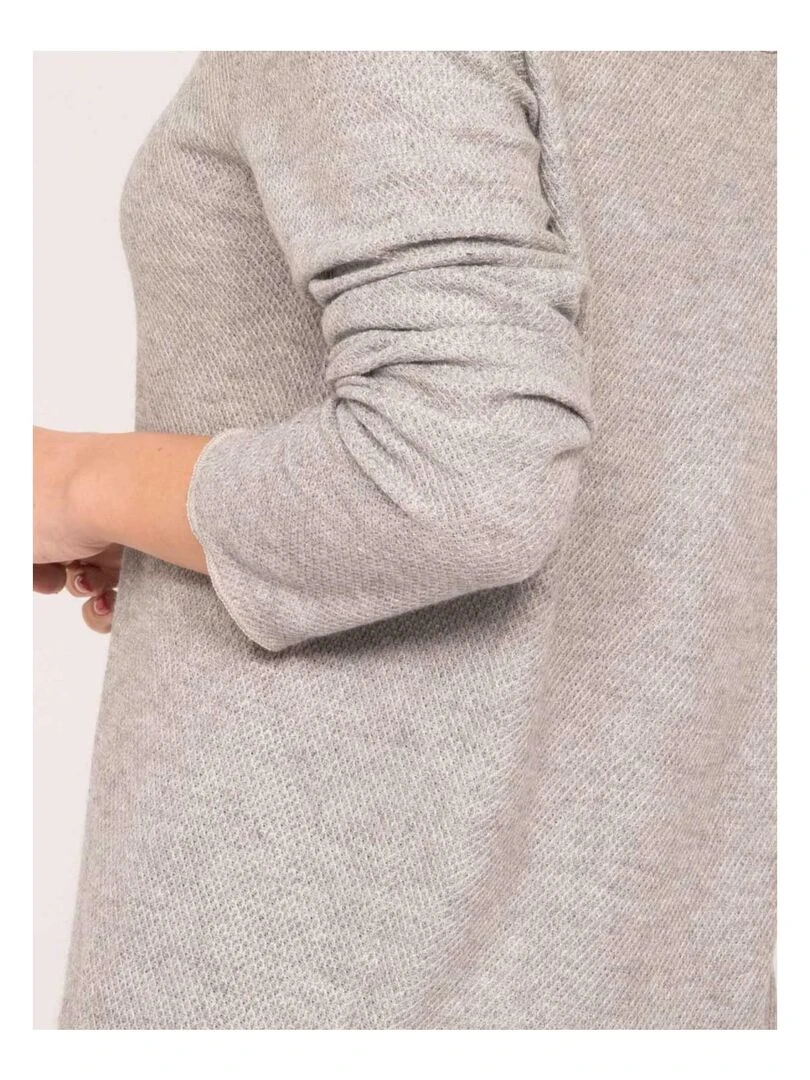 Pull fin col rond KACTUS   Gris