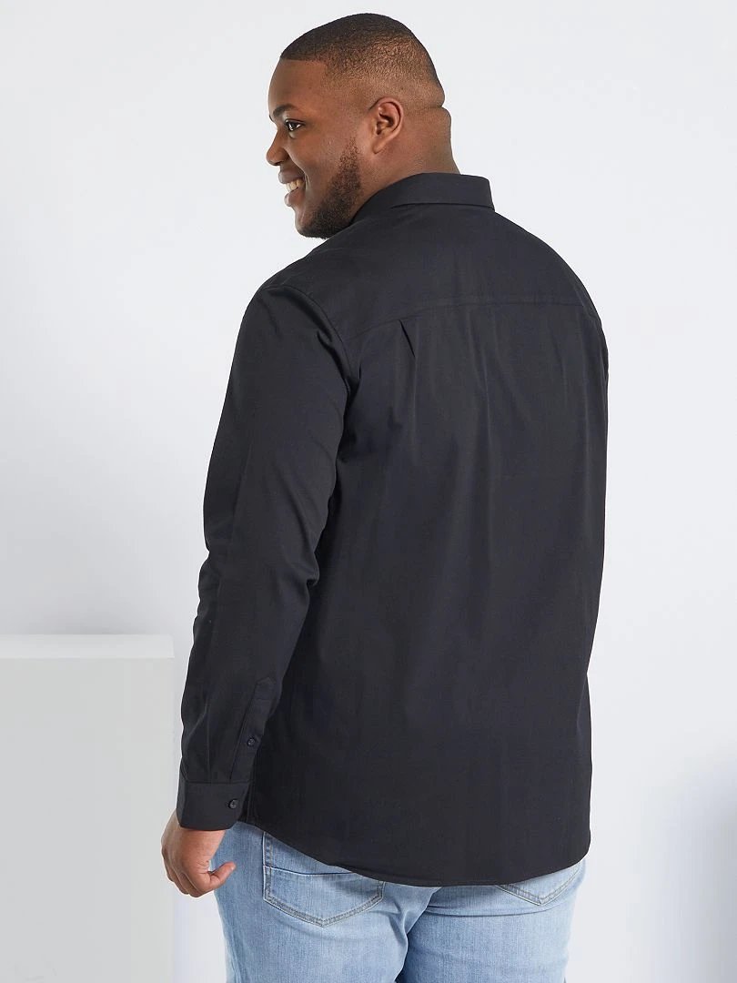 Chemise droite et stretch   noir