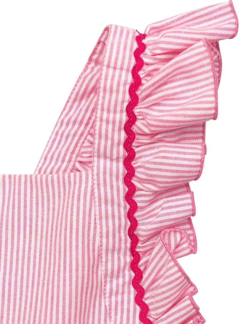 Robe Cérémonie Rose Fille  Fines Rayures  LILI   La Faute à Voltaire   Rose