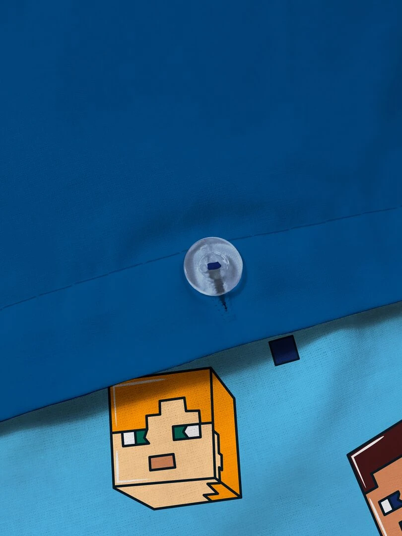 Parure de lit 'Minecraft' 1 personne Bleu
