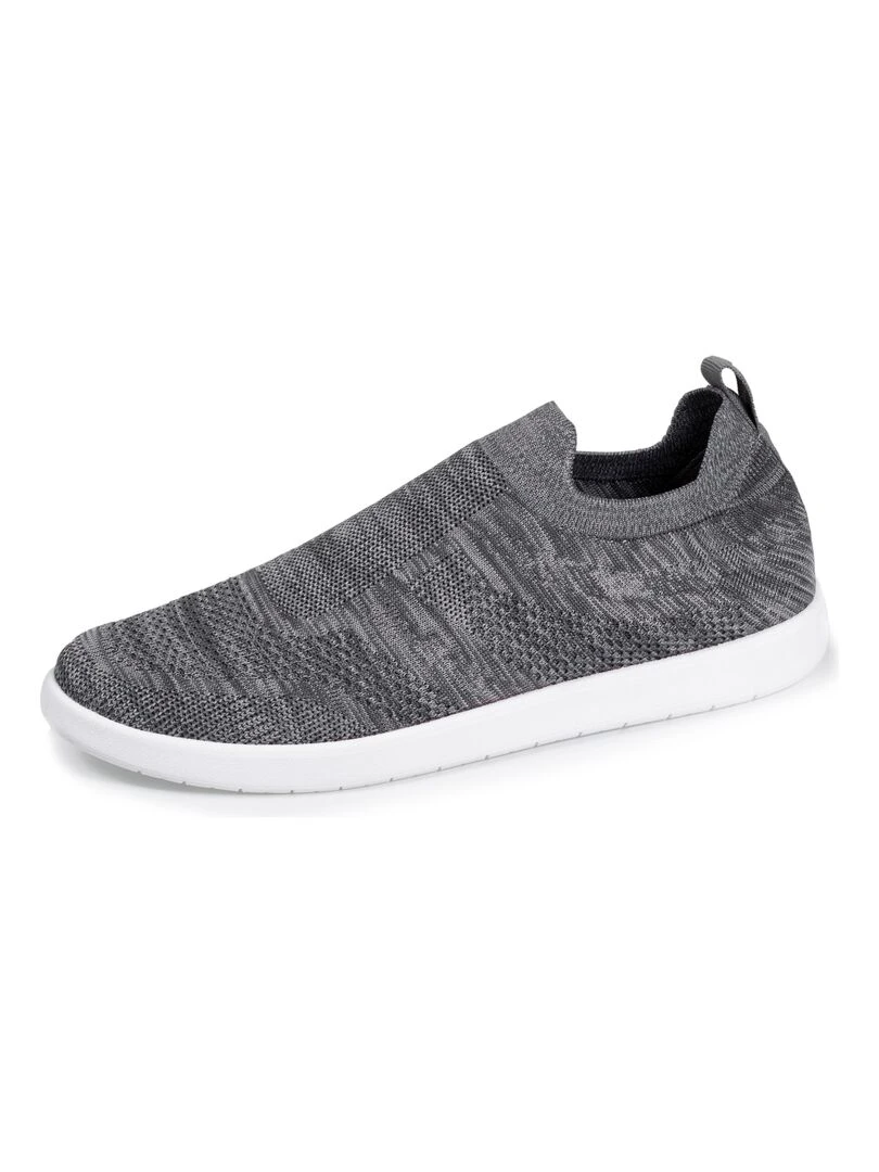 Baskets Confort Homme slip on sport Gris Gris
