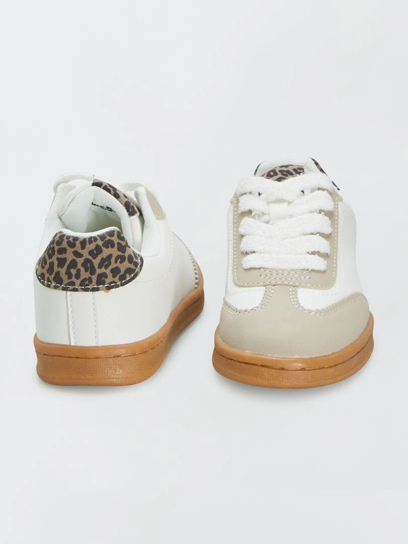 Baskets basses lacets fantaisies   blanc