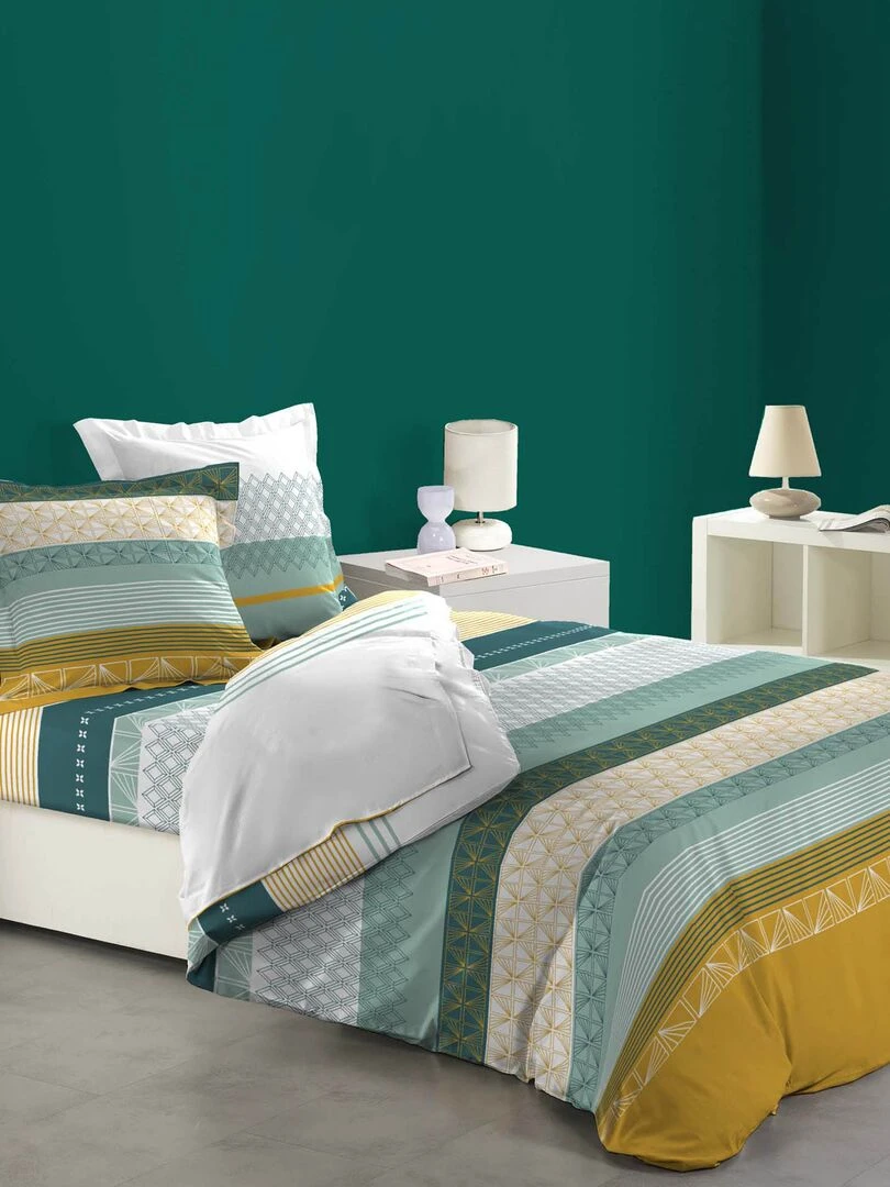 Housse de couette coton 6 pieces Julliane   Vert